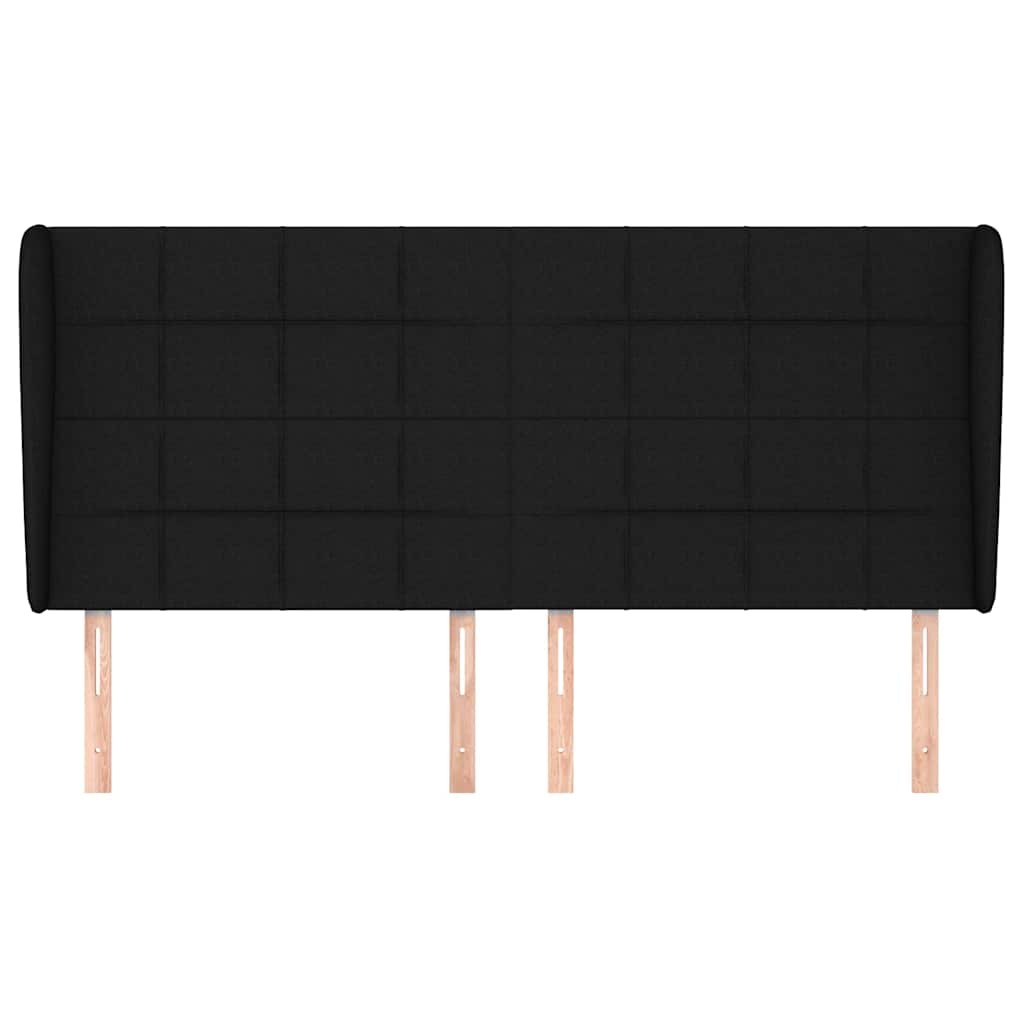 vidaXL Hoofdbord met randen 163x23x118/128 cm stof zwart, foto 2