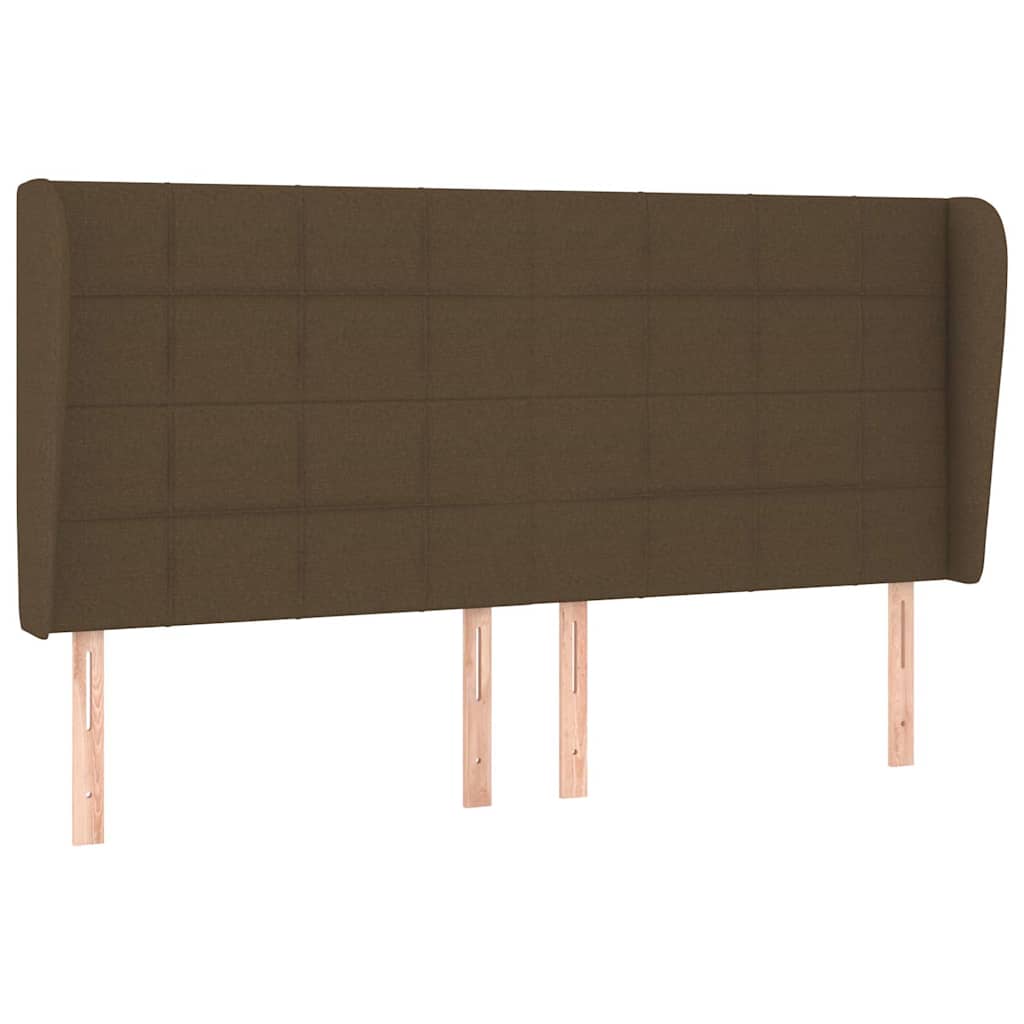 vidaXL Čelo postele typu ušák tmavě hnědé 163x23x118/128 cm textil