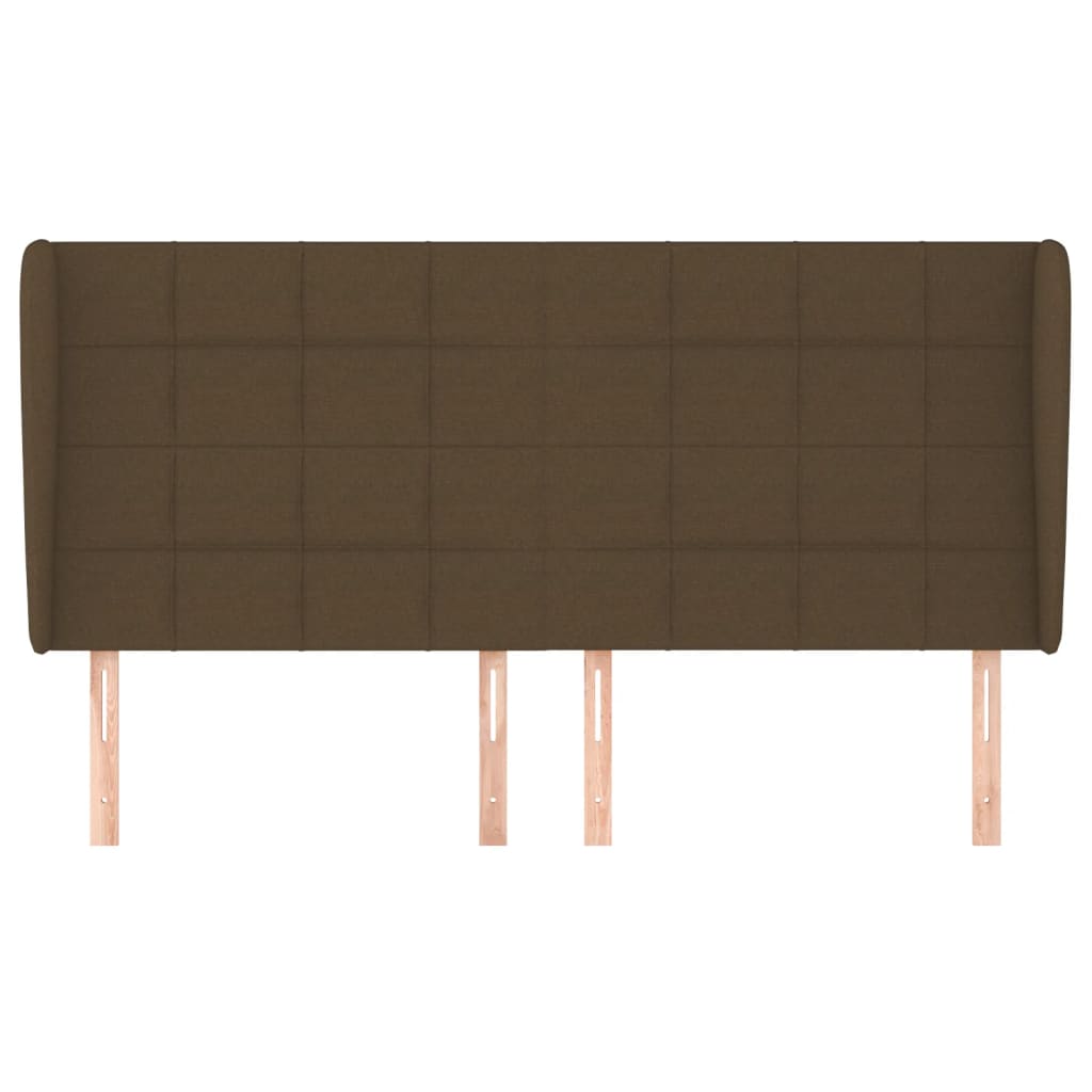 vidaXL Hoofdbord met randen 163x23x118/128 cm stof donkerbruin afbeelding