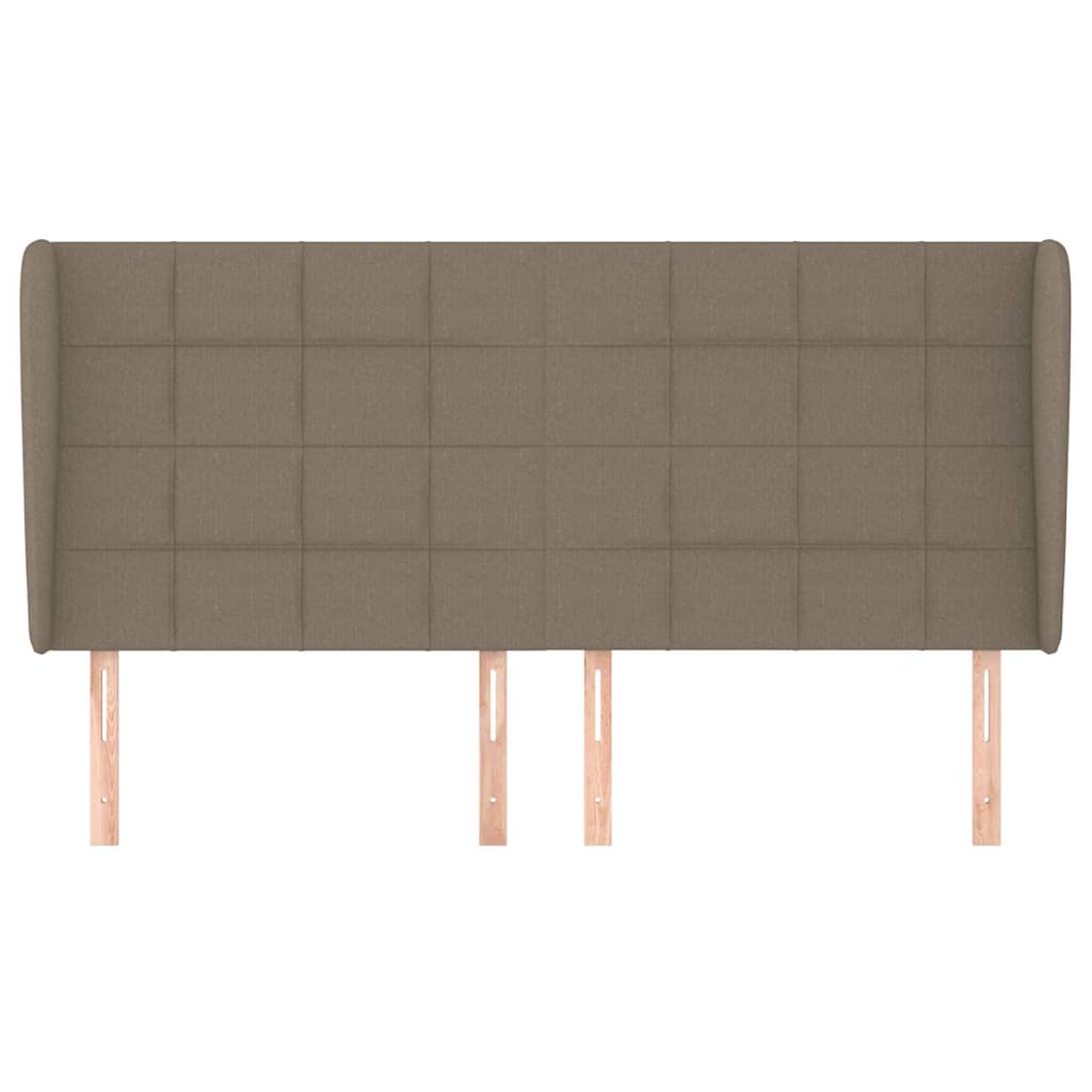 vidaXL Hoofdbord met randen 163x23x118/128 cm stof taupe, foto 2