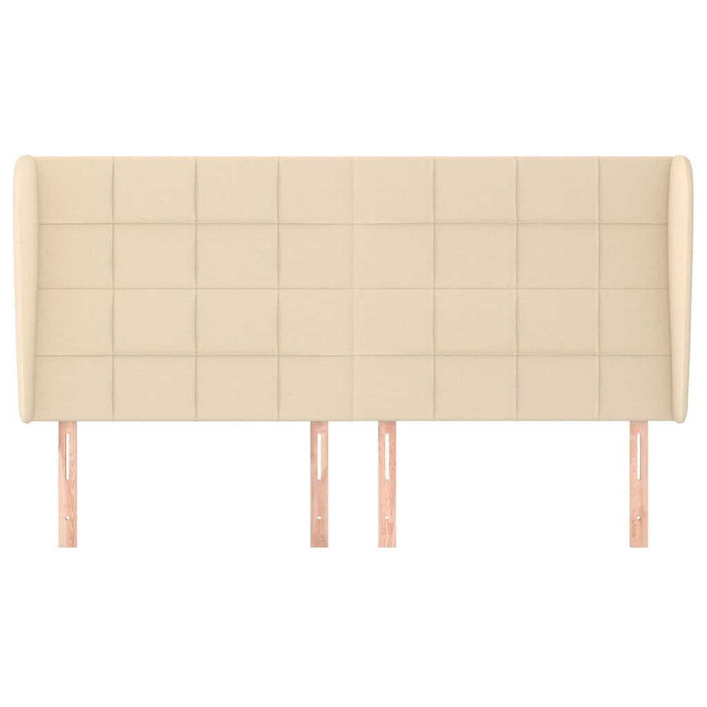 vidaXL Tăblie de pat cu aripioare, crem, 163x23x118/128 cm, textil
