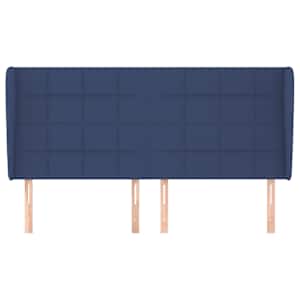Čelo postele typu ušák modré 163x23x118/128 cm textil - obrázek 3