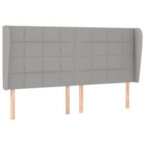 Čelo postele typu ušák světle šedé 183x23x118/128 cm textil - obrázek 2