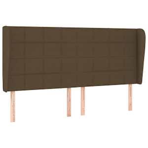 Čelo postele typu ušák tmavě hnědé 183x23x118/128 cm textil - obrázek 2