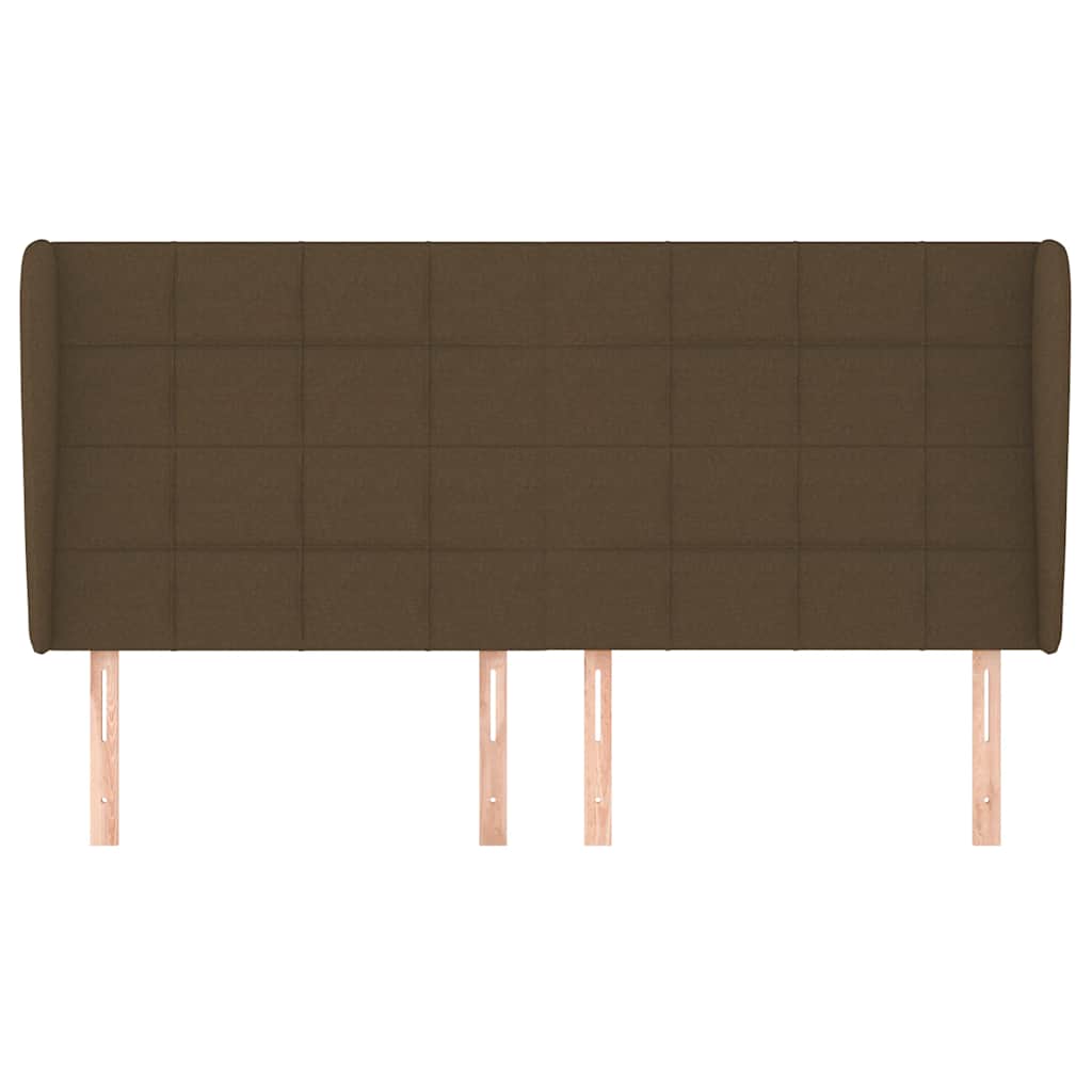 vidaXL Hoofdbord met randen 183x23x118/128 cm stof donkerbruin afbeelding
