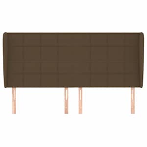 Čelo postele typu ušák tmavě hnědé 183x23x118/128 cm textil - obrázek 3