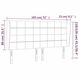 Čelo postele typu ušák tmavě hnědé 183x23x118/128 cm textil - obrázek 9