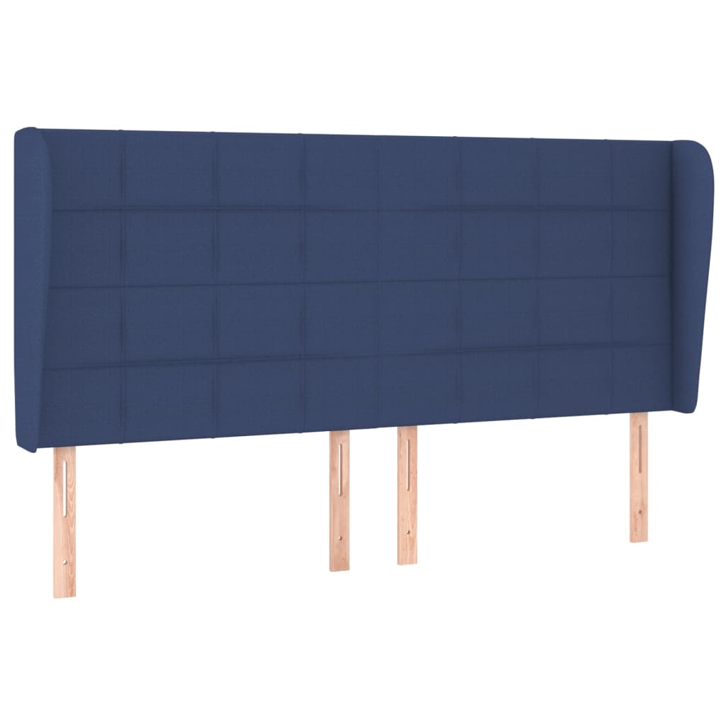 vidaXL Čelo postele typu ušák modré 183x23x118/128 cm textil
