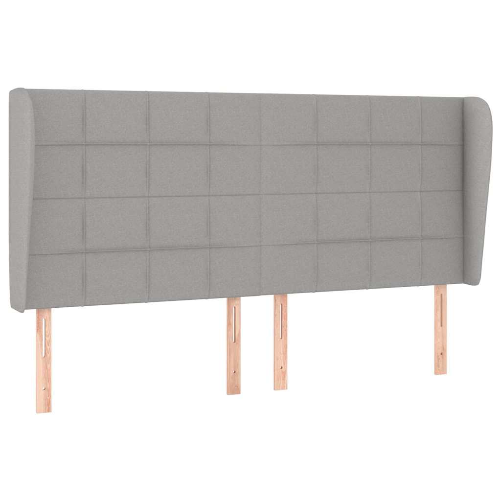 vidaXL Čelo postele typu ušák světle šedé 203x23x118/128 cm textil
