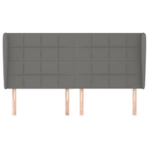 Čelo postele typu ušák tmavě šedé 203x23x118/128 cm textil - obrázek 3