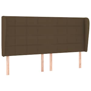 Čelo postele typu ušák tmavě hnědé 203x23x118/128 cm textil - obrázek 2