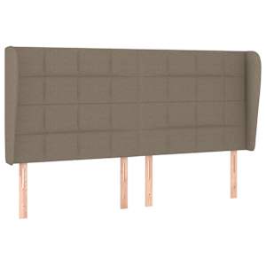 Čelo postele typu ušák taupe 203x23x118/128 cm textil - obrázek 2