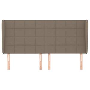 Čelo postele typu ušák taupe 203x23x118/128 cm textil - obrázek 3