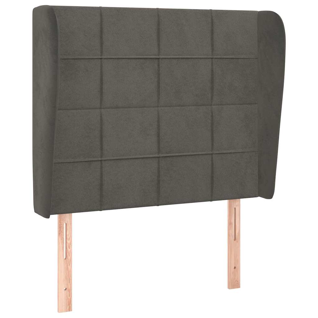 vidaXL Hoofdbord met randen 83x23x118/128 cm fluweel donkergrijs grijs, foto 3