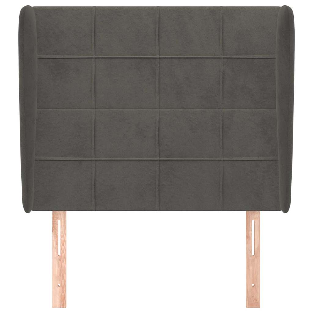 vidaXL Hoofdbord met randen 83x23x118/128 cm fluweel donkergrijs grijs, foto 2