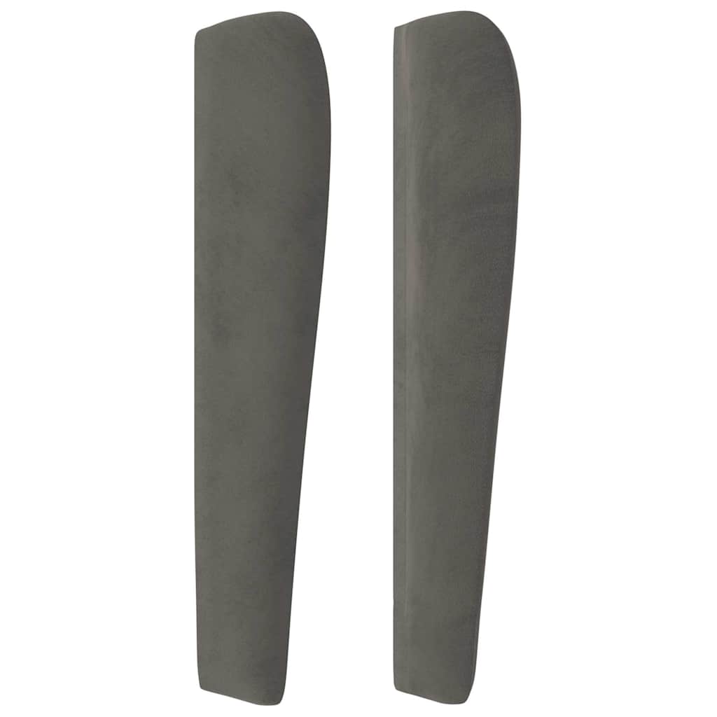 vidaXL Hoofdbord met randen 83x23x118/128 cm fluweel donkergrijs grijs, foto 4