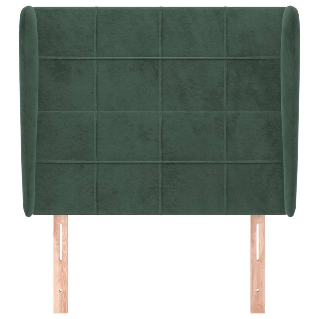 vidaXL Hoofdbord met randen 83x23x118/128 cm fluweel donkergroen afbeelding
