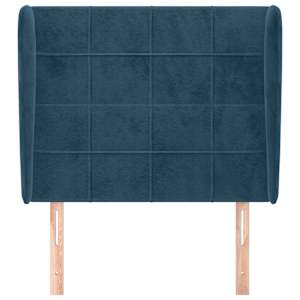Čelo postele typu ušák tmavě modré 83 x 23 x 118/128 cm samet - obrázek 3