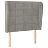 vidaXL voodipeats servadega, helehall, 93x23x118/128 cm, samet