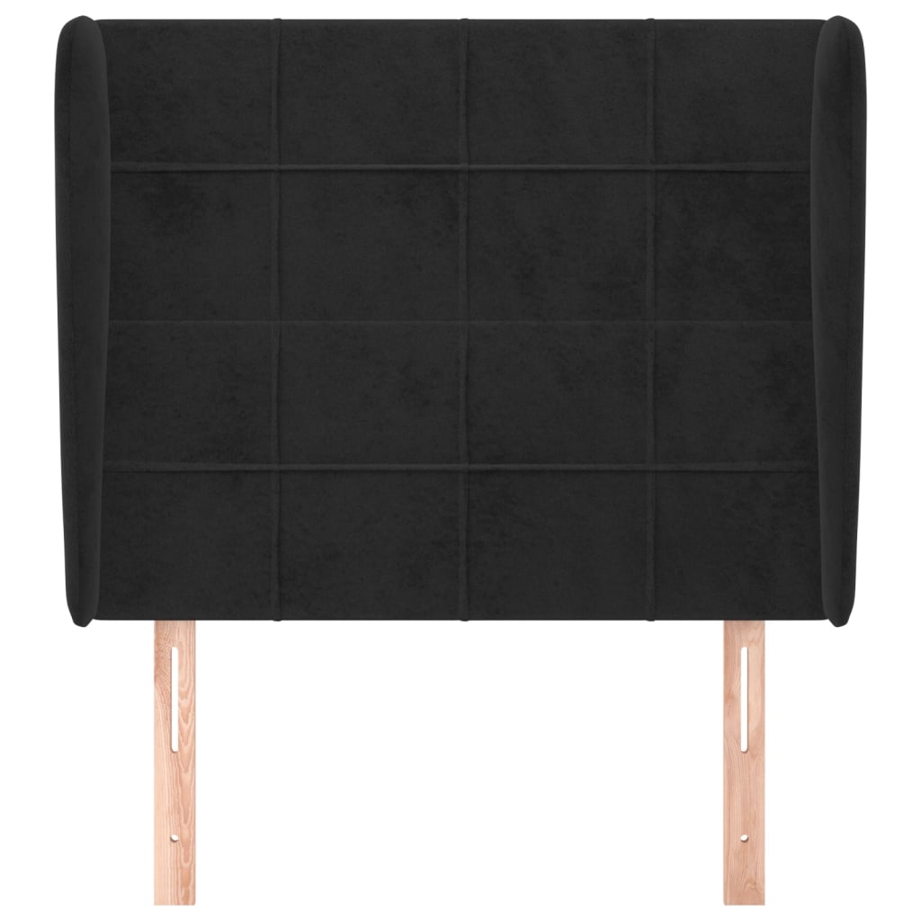 vidaXL Hoofdbord met randen 93x23x118/128 cm fluweel zwart afbeelding