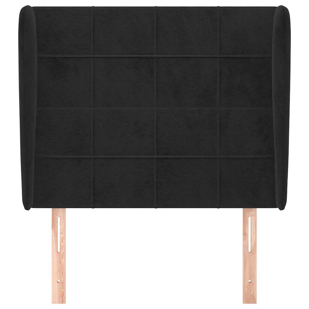 vidaXL Hoofdbord met randen 93x23x118/128 cm fluweel zwart, foto 2