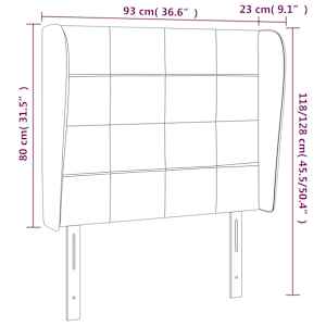 Čelo postele typu ušák tmavě modrá 93x23x118/128 cm samet - obrázek 7