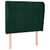 vidaXL voodipeats servadega, tumeroheline, 103x23x118/128 cm, samet