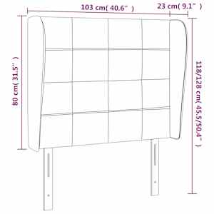 Čelo postele typu ušák tmavě hnědé 103x23x118/128 cm textil - obrázek 7