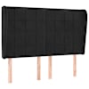 vidaXL voodipeats servadega, must, 147x23x118/128 cm, samet