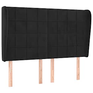Čelo postele typu ušák černé 147x23x118/128 cm samet - obrázek 2