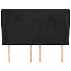Čelo postele typu ušák černé 147x23x118/128 cm samet - obrázek 3