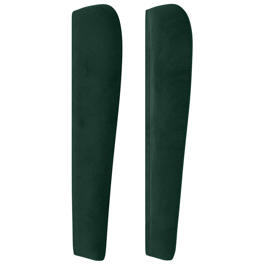 vidaXL Hoofdbord met randen 147x23x118/128 cm fluweel donkergroen groen, foto 4