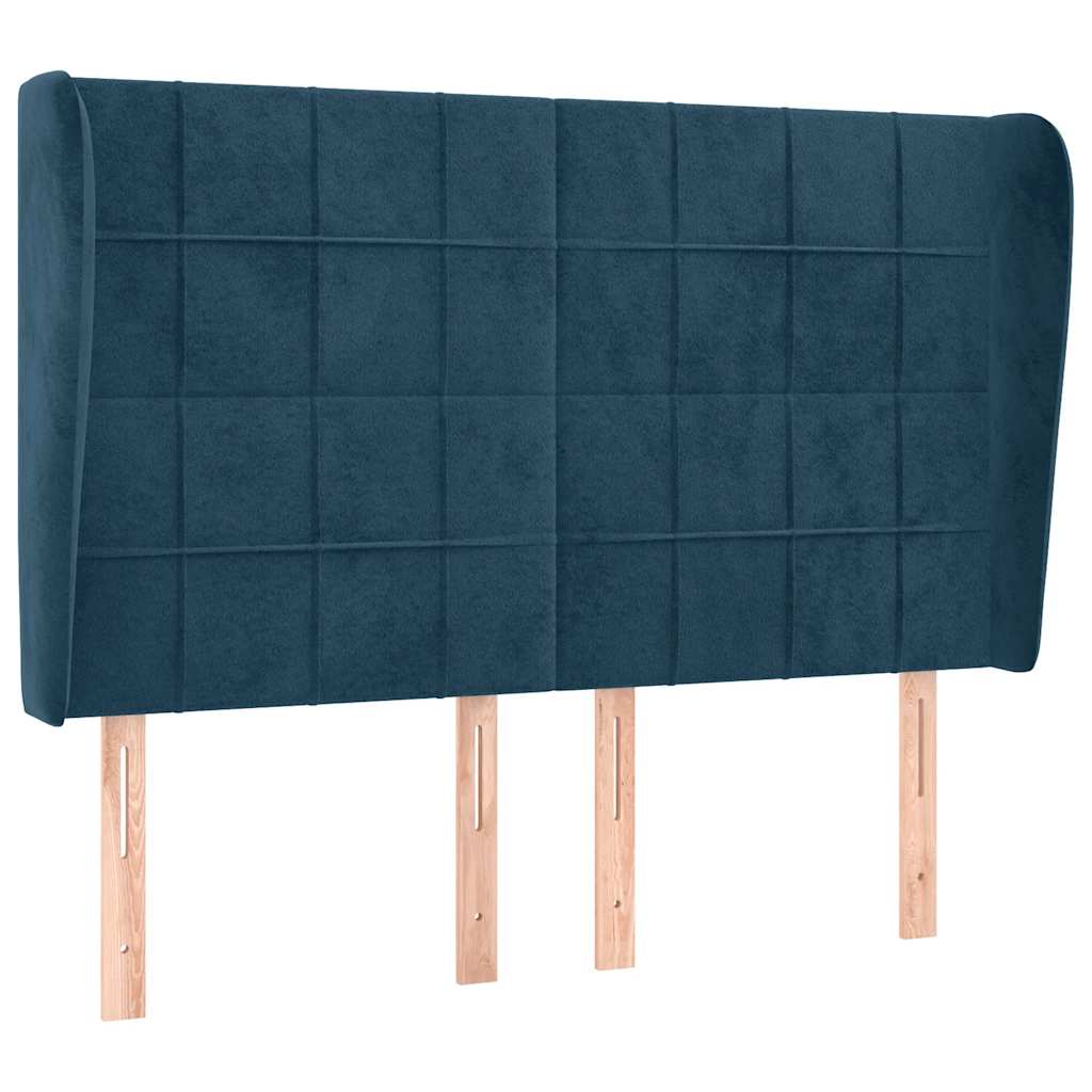 vidaXL Čelo postele typu ušák tmavě modrá 147x23x118/128 cm samet