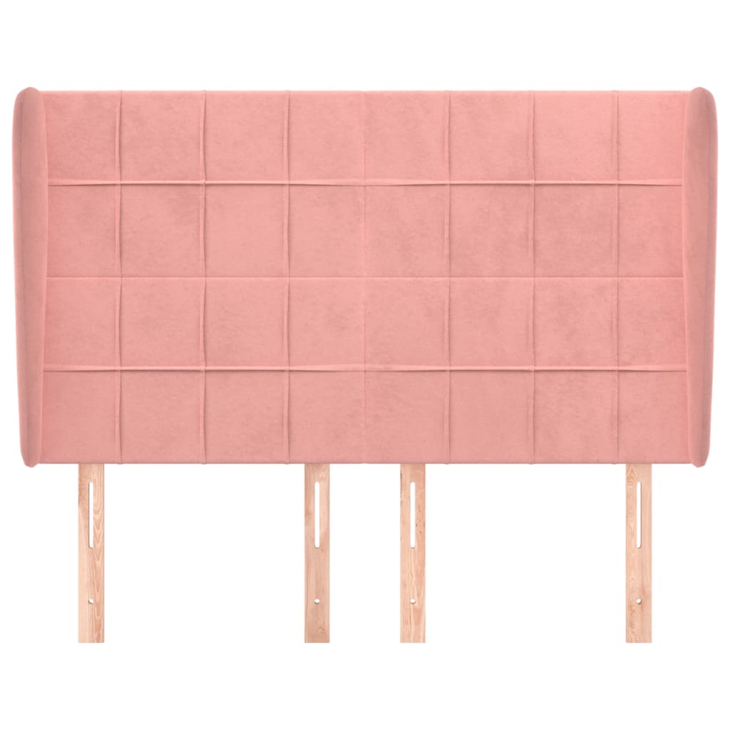 Thumbnail - vidaXL Kopfteil mit Ohren Rosa 147x23x118/128 cm Samt