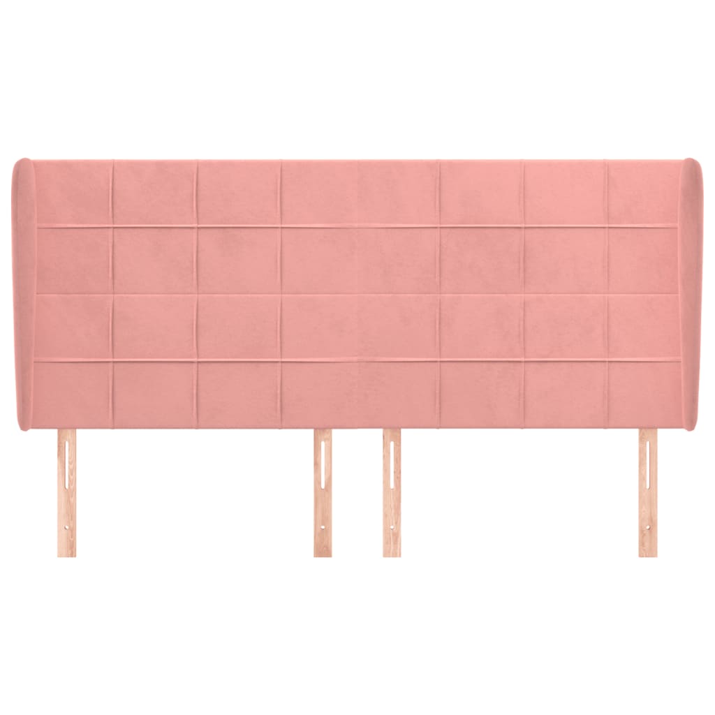 Thumbnail - vidaXL Kopfteil mit Ohren Rosa 163x23x118/128 cm Samt