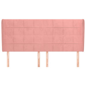 Čelo postele typu ušák růžová 163x23x118/128 cm samet - obrázek 3