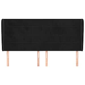 Čelo postele typu ušák černé 183x23x118/128 cm samet - obrázek 3
