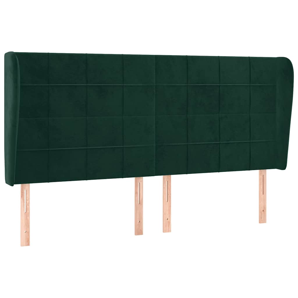 vidaXL Čelo postele typu ušák tmavě zelená 183x23x118/128 cm samet