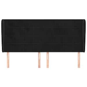 Čelo postele typu ušák černé 203x23x118/128 cm samet - obrázek 3
