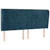 vidaXL voodipeats servadega, tumesinine, 203x23x118/128 cm, samet