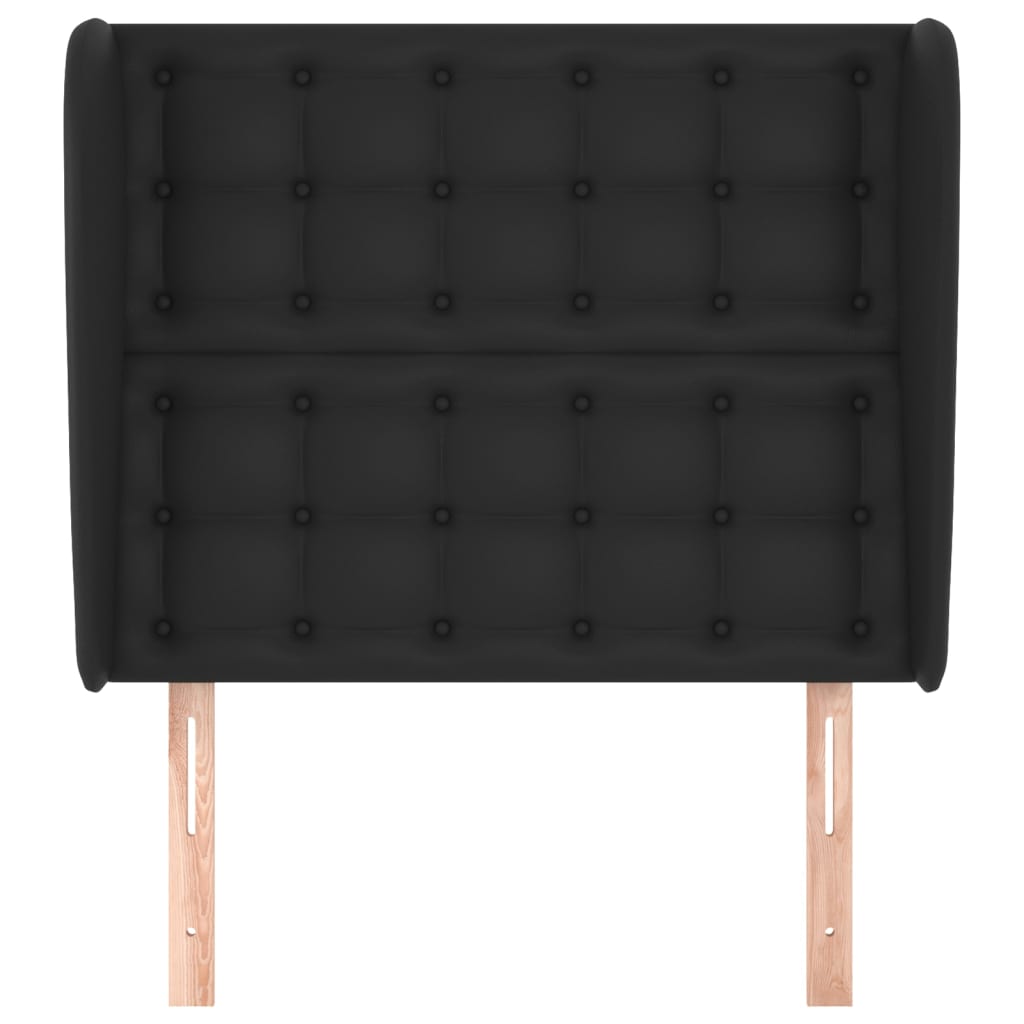 vidaXL Hoofdbord met randen 83x23x118/128 cm kunstleer zwart afbeelding