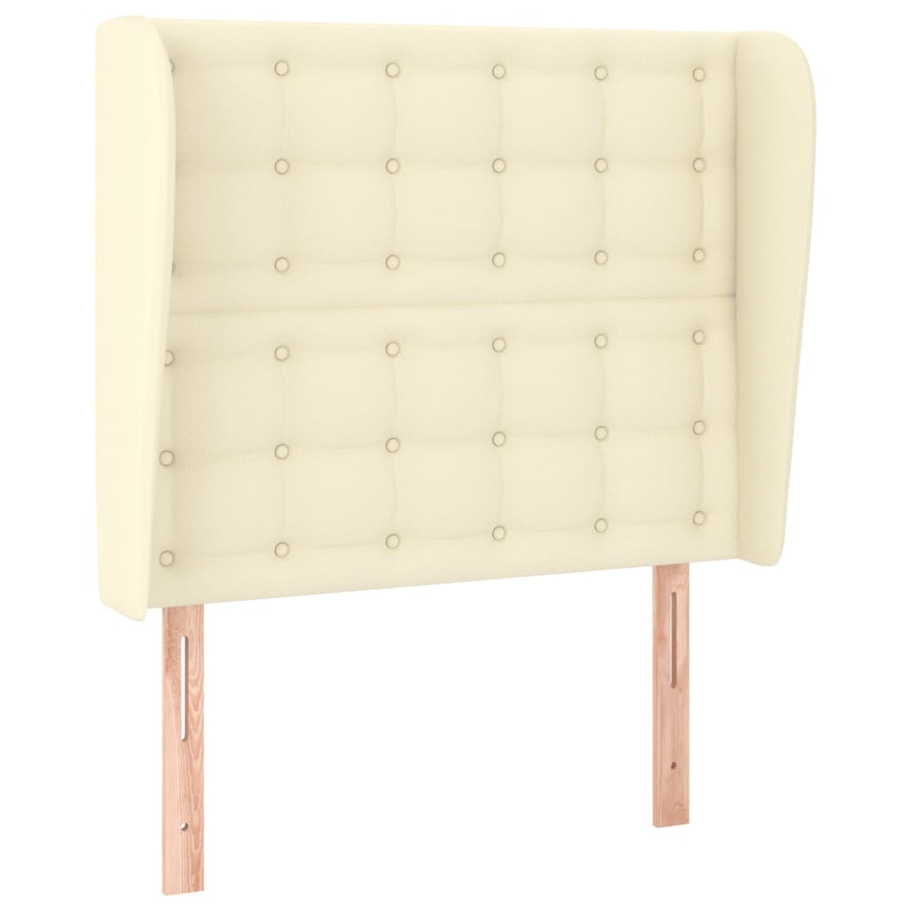 VidaXL Čelo postele typu ušák krémové 83 x 23 x 118/128 cm umělá kůže