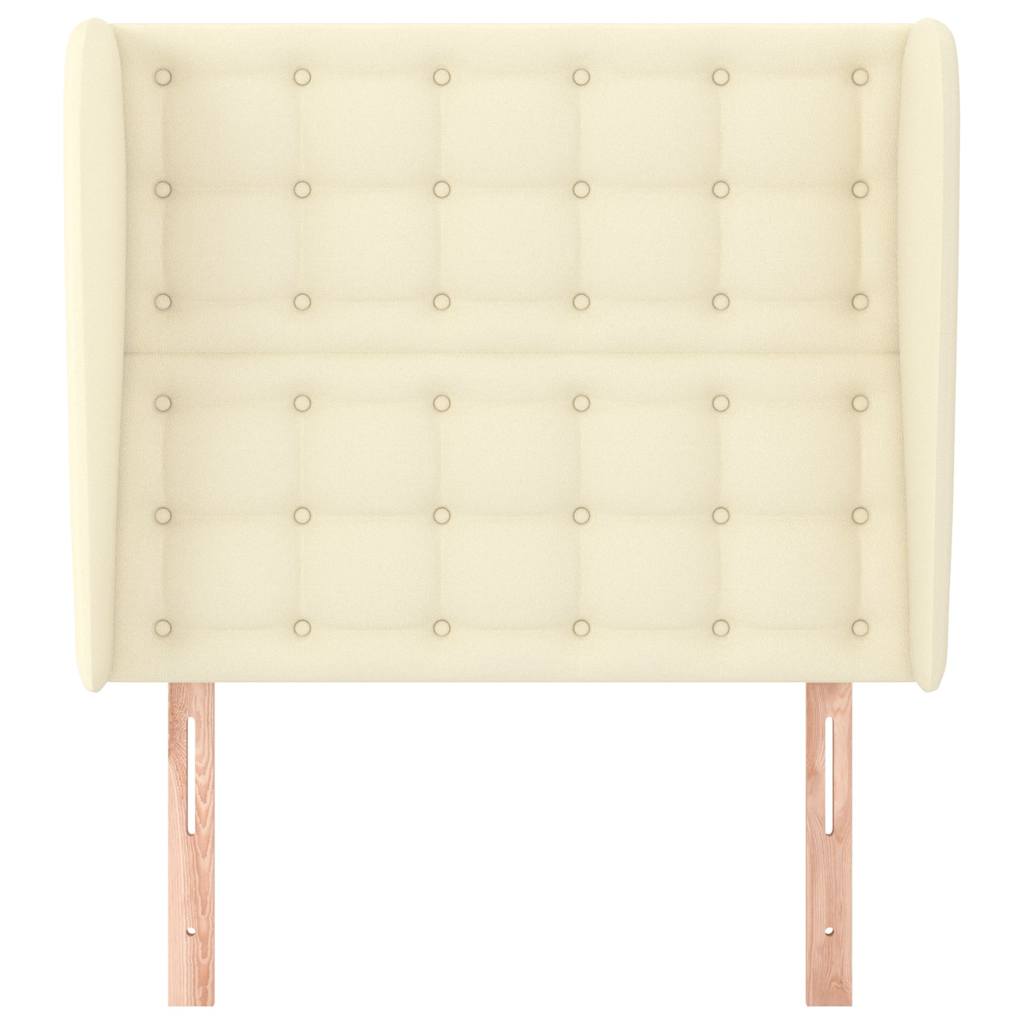 vidaXL Hoofdbord met randen 83x23x118/128 cm kunstleer crèmekleurig, foto 2
