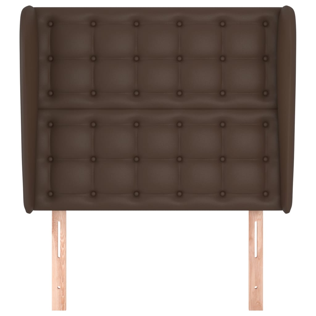 barna műbőr fejtámla szárnyakkal 83 x 23 x 118/128 cm