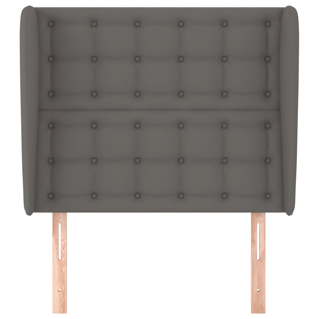 vidaXL Hoofdbord met randen 83x23x118/128 cm kunstleer grijs afbeelding
