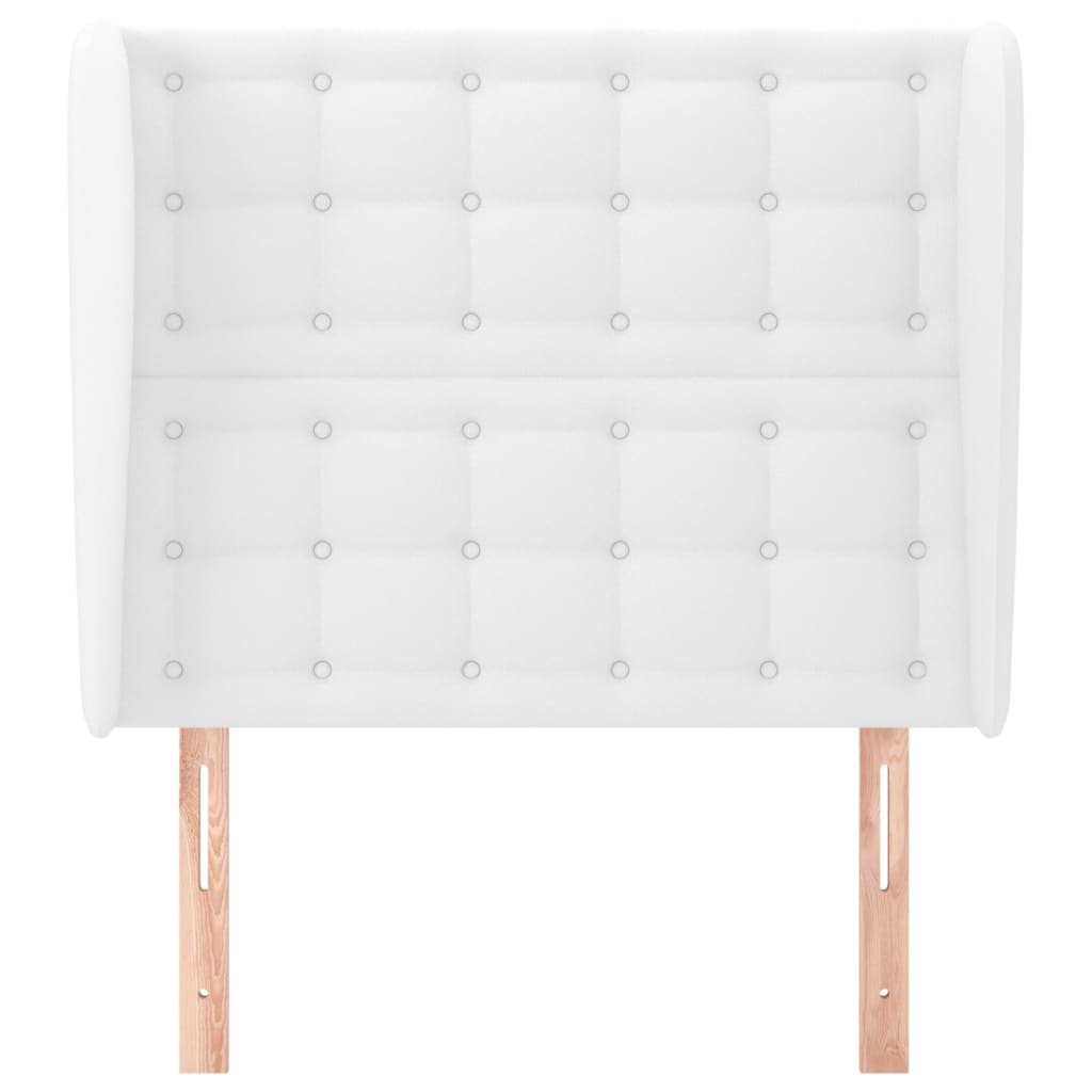 vidaXL Hoofdbord met randen 93x23x118/128 cm kunstleer wit afbeelding