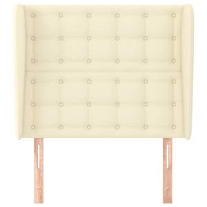 Čelo postele typu ušák krémové 93 x 23 x 118/128 cm umělá kůže - obrázek 3