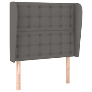 Čelo postele typu ušák šedá 93x23x118/128 cm umělá kůže - obrázek 2