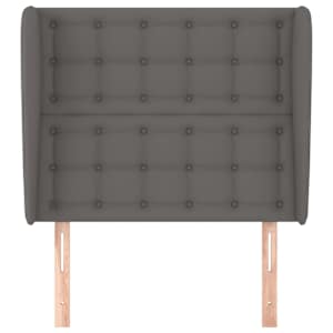 Čelo postele typu ušák šedá 93x23x118/128 cm umělá kůže - obrázek 3