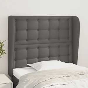 Čelo postele typu ušák šedá 93x23x118/128 cm umělá kůže - obrázek 1